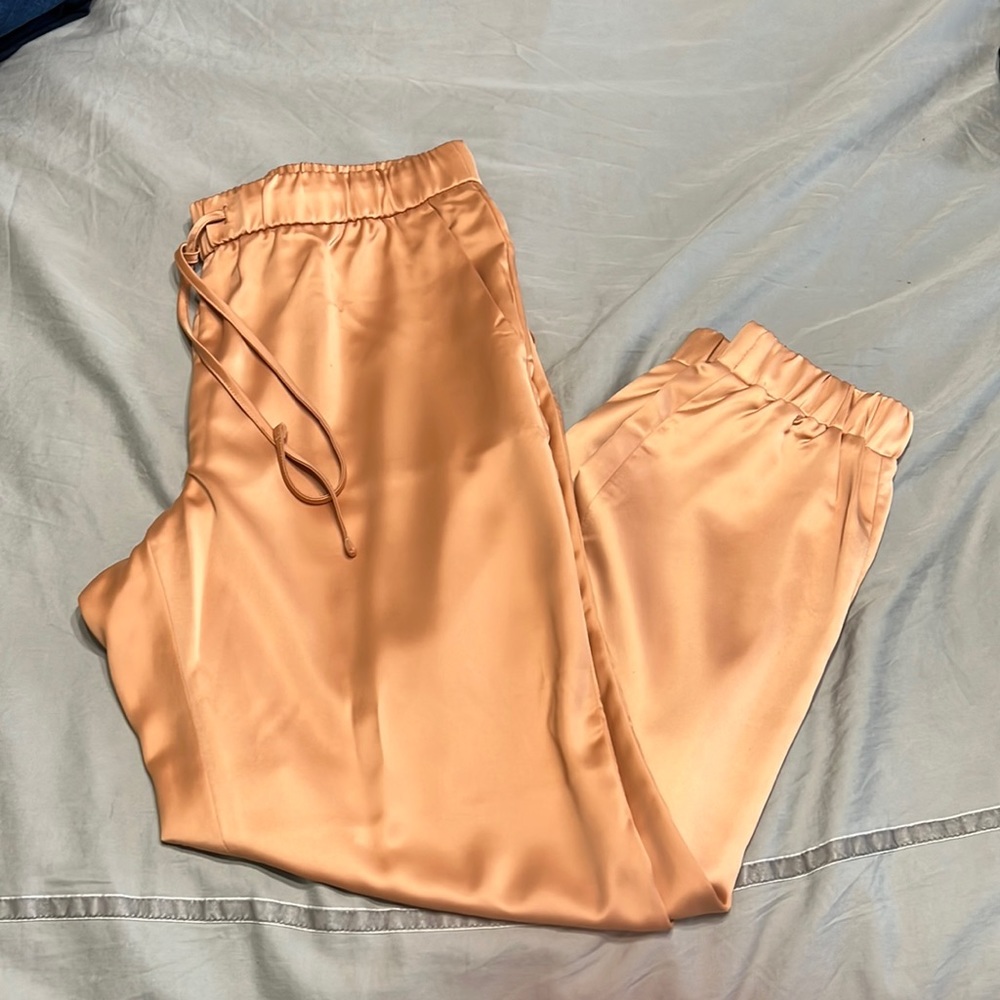 Orange Silk Joggers